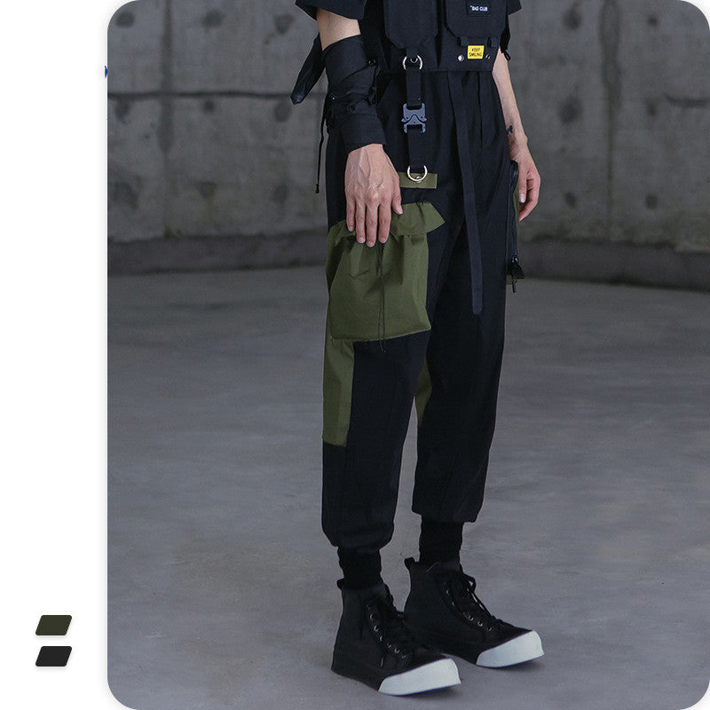 Splicing tooling casual pants men