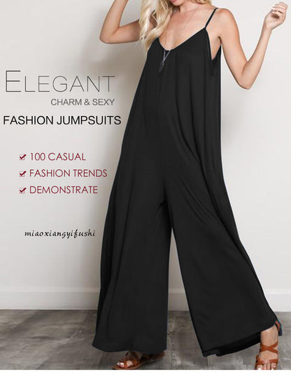 Summer V Neck Long Jumpsuits