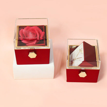 Rotating Soap Flower Rose Jewelry Packaging Box Gift For Women