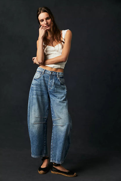 Loose, low-waist wide-leg pants