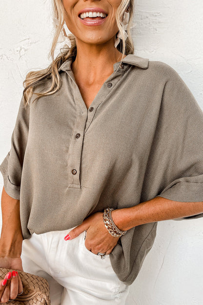 Oversized shirt with batwing sleeves