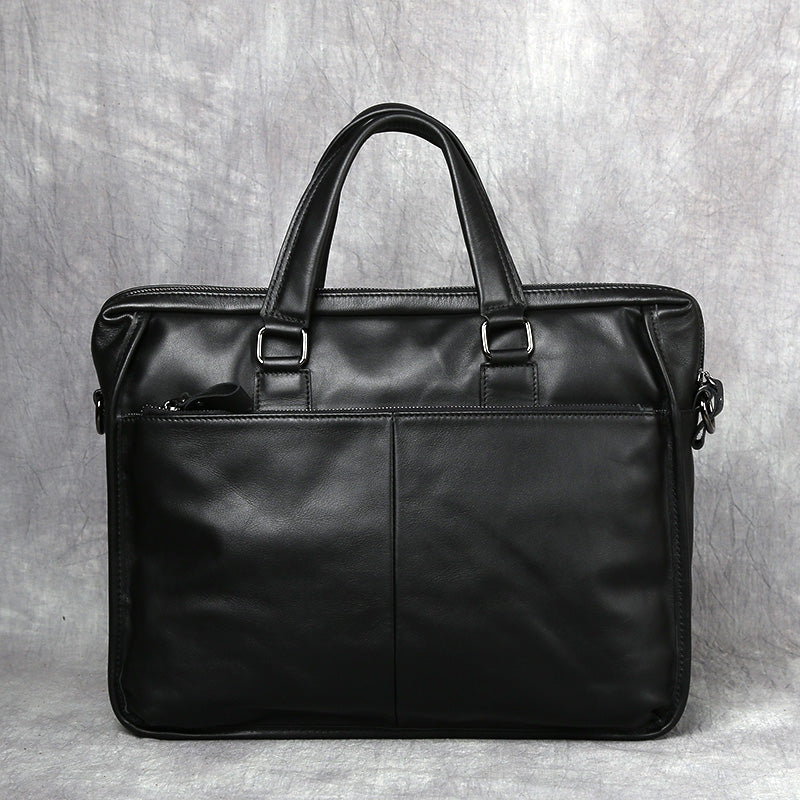 Men's Portable Leather Leisure Briefcase