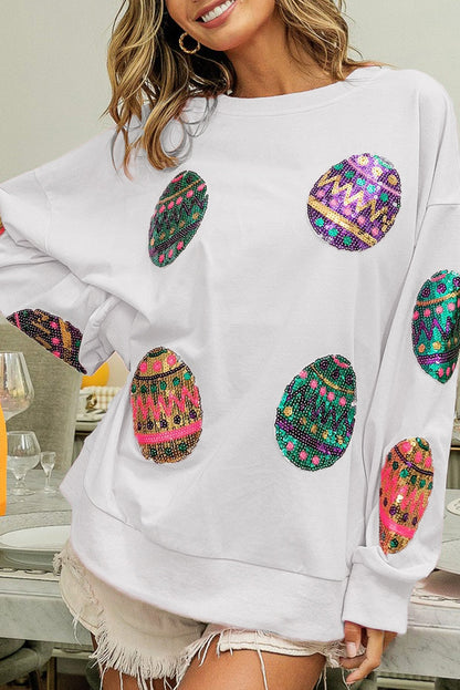 Oversized sweatshirt with Easter egg print