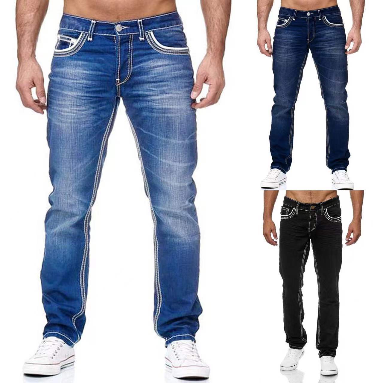 Pockets Straight Pants Business Casual Daily Streetwear