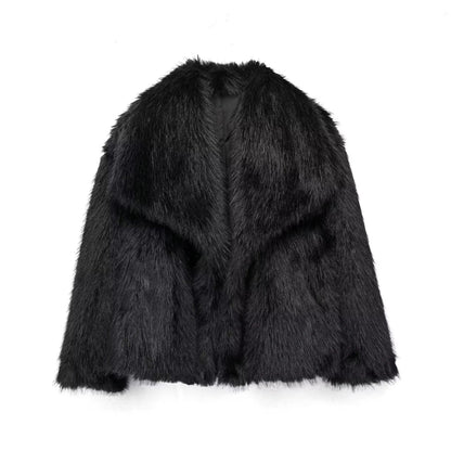 Fur Mink-like Coat Socialite Style