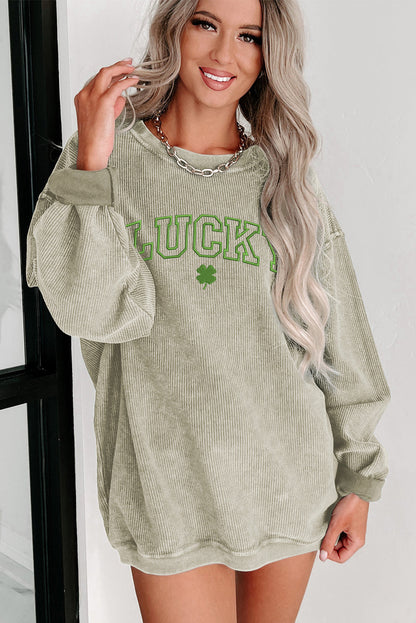 Lucky clover graphic sweatshirt in green