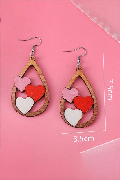 Valentine's water drop earrings, red.