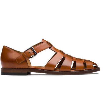 Colorblock Men's Sandal Stitched Faux Leather