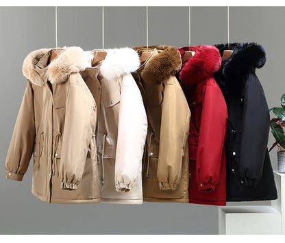 Slimming Thickened Mid-length Down Cotton Jacket Coat