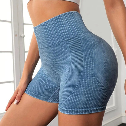 Quick-drying, high-waisted sports shorts