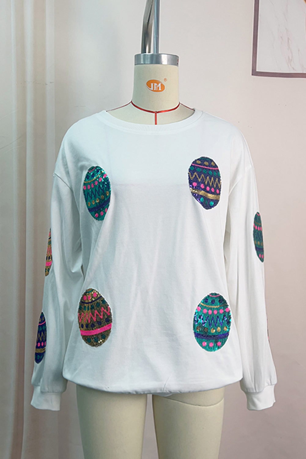 Oversized sweatshirt with Easter egg print