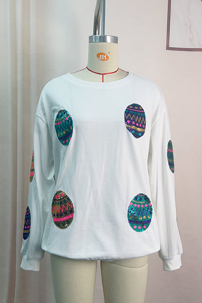 Oversized sweatshirt with Easter egg print