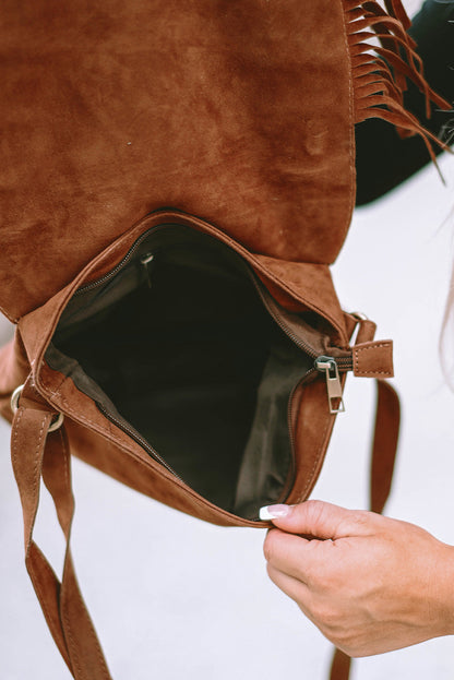 Chestnut Fringed Saddle Bag