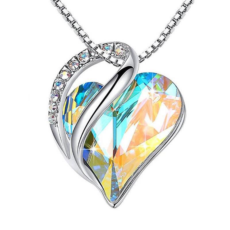 Sliver Heart Shaped Geometric Necklace Jewelry