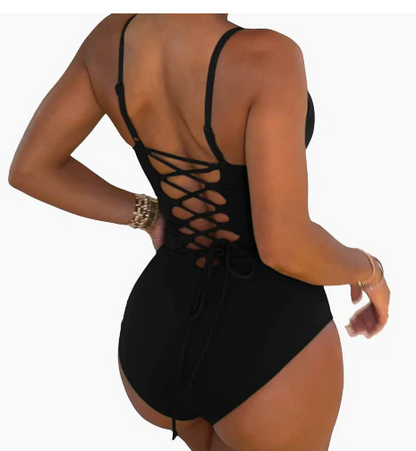 Backless string one-piece swimsuit