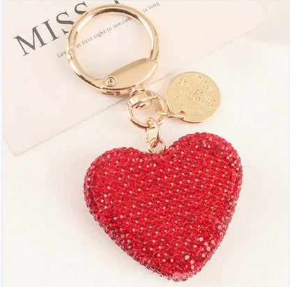 Creative Fashion Rhinestone Heart Keychain Pendant