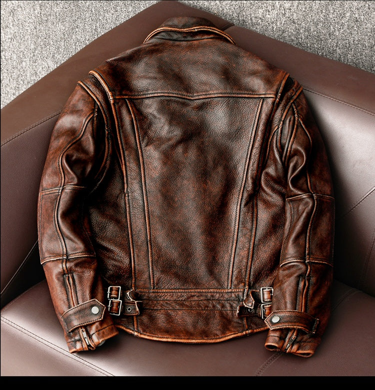 Motorcycle Short Stone Grinding Worn Coat