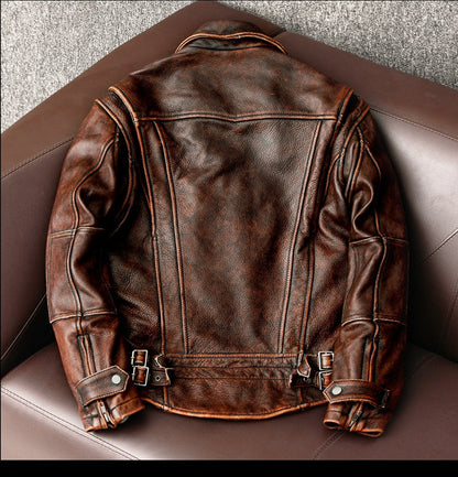 Motorcycle Short Stone Grinding Worn Coat