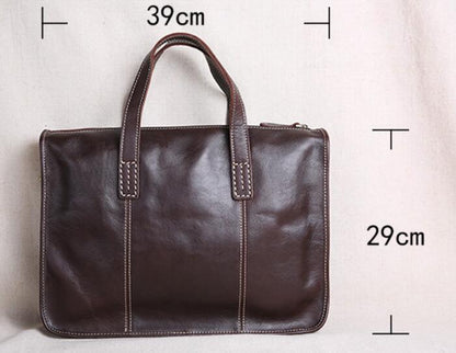 Vintage Leather Briefcase Computer Bag