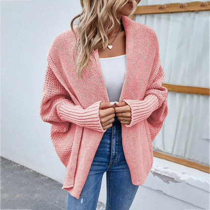 Loose Knitted Sweater Bat Sleeve