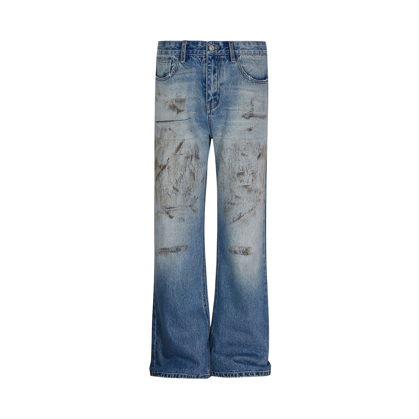 Vintage distressed straight leg jeans