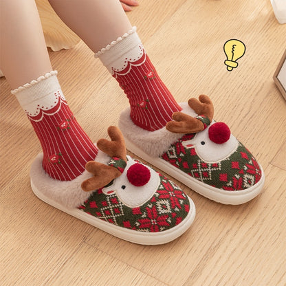 Cozy Elk Christmas Slippers