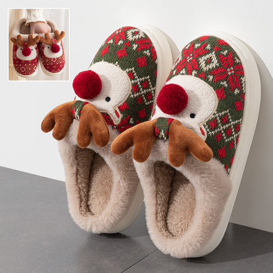 Cozy Elk Christmas Slippers