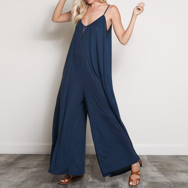 Summer V Neck Long Jumpsuits