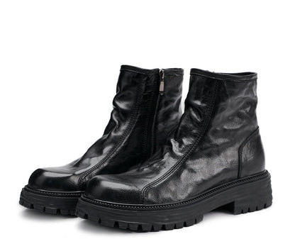 Autumn/Winter Genuine Leather High-top Boots