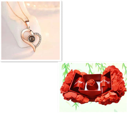 Metal Rose Jewelry Necklace Gifts