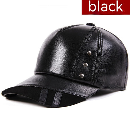 Sheepskin Korean-style leather cap