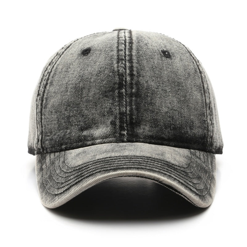 Street-style washed denim cap