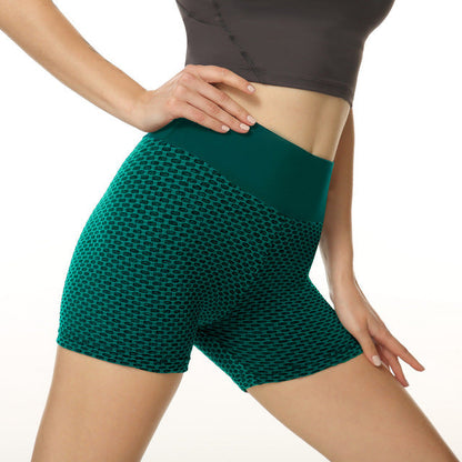 Hip-lifting honeycomb yoga shorts