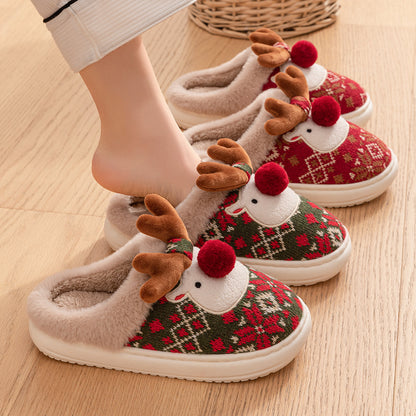 Cozy Elk Christmas Slippers