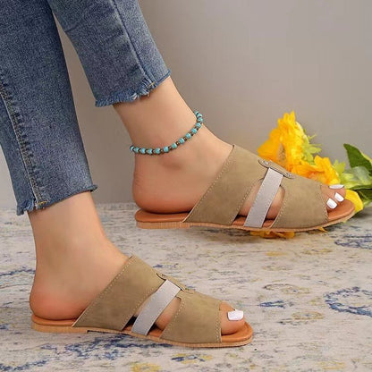 Fish Mouth Sandals With Belt Buckle Design Slippers