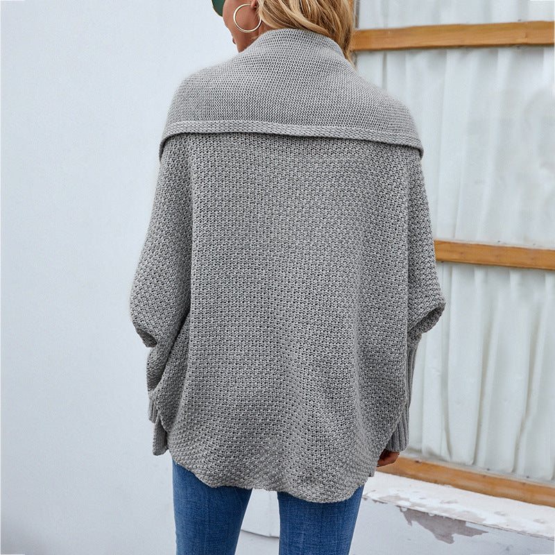 Loose Knitted Sweater Bat Sleeve