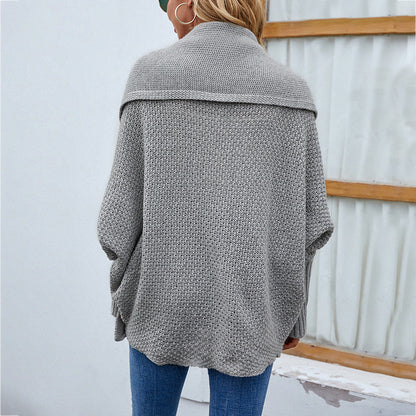 Loose Knitted Sweater Bat Sleeve