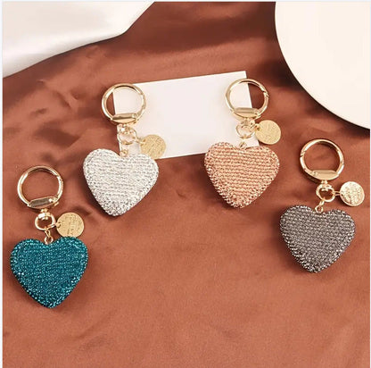 Creative Fashion Rhinestone Heart Keychain Pendant