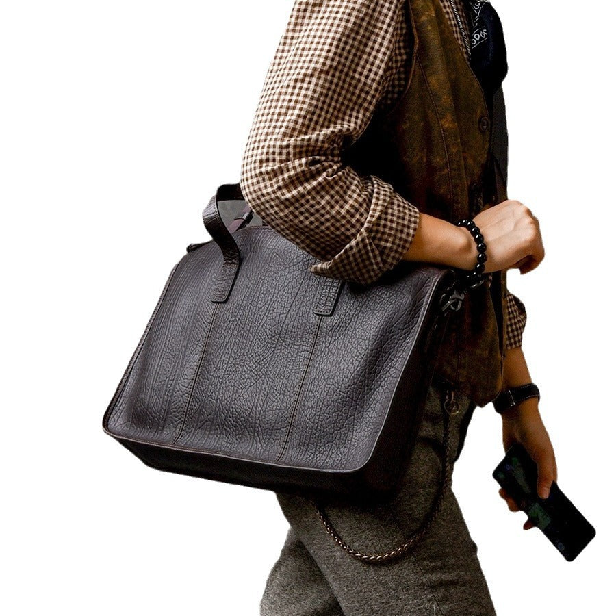 Cowhide Commuter Hand-carrying Bag