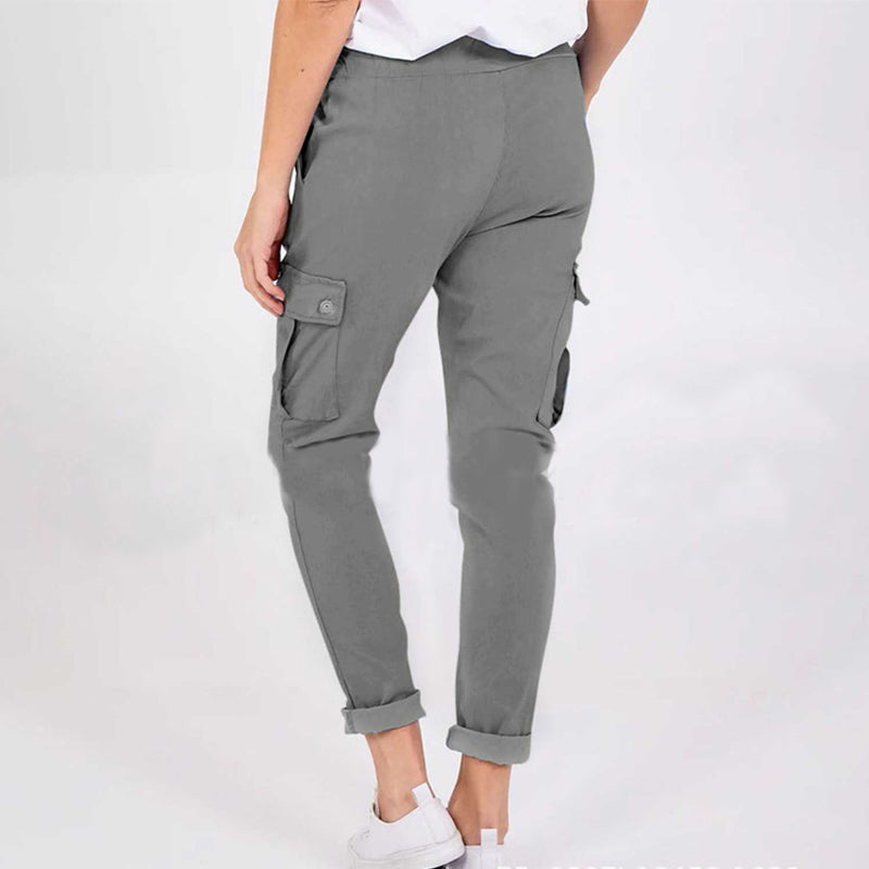 Casual Cargo Pants With Pockets Waist Pencil Trousers