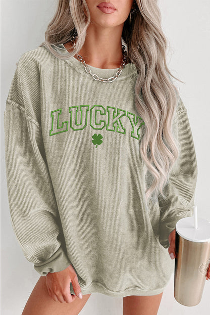 Lucky clover graphic sweatshirt in green