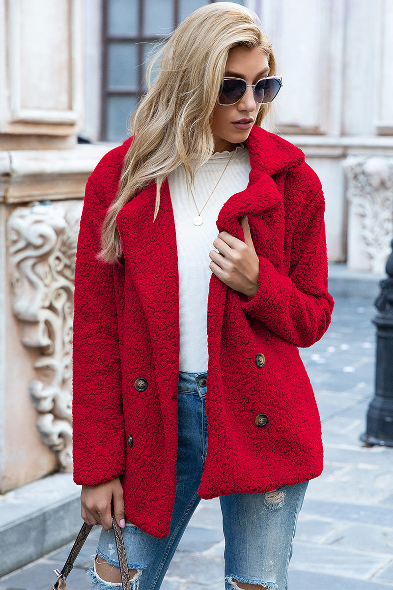 Ivy Lane Full Size Lapel Collar Sherpa Coat