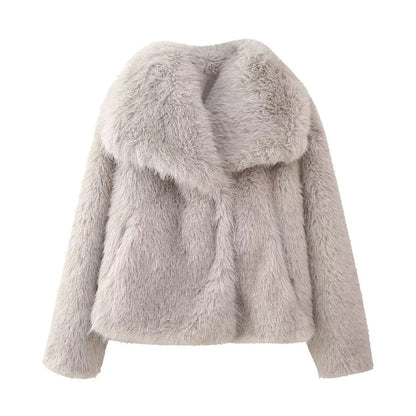 Fur Mink-like Coat Socialite Style