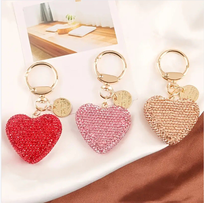 Creative Fashion Rhinestone Heart Keychain Pendant