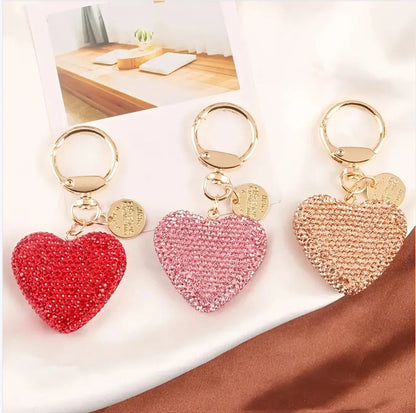 Creative Fashion Rhinestone Heart Keychain Pendant