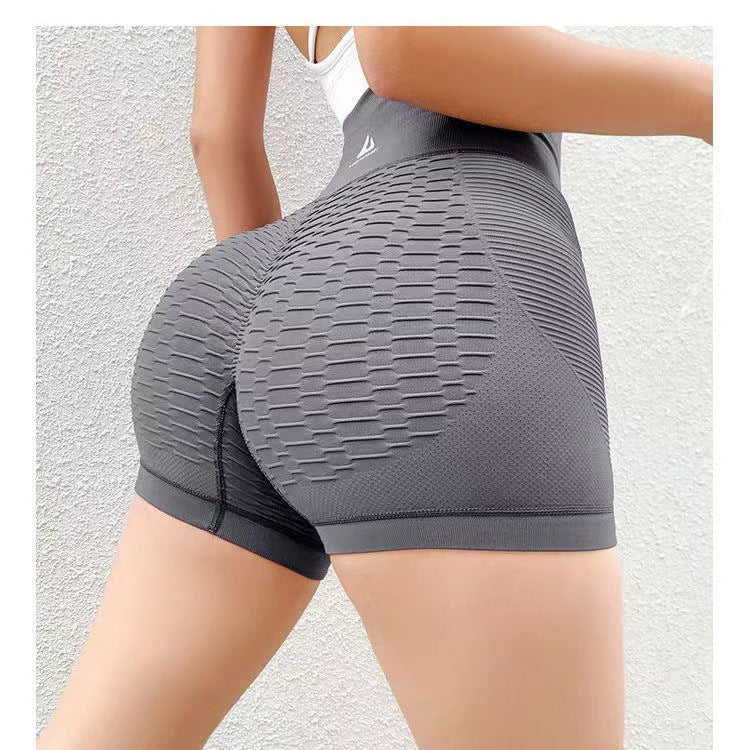 High-waist grid design shorts