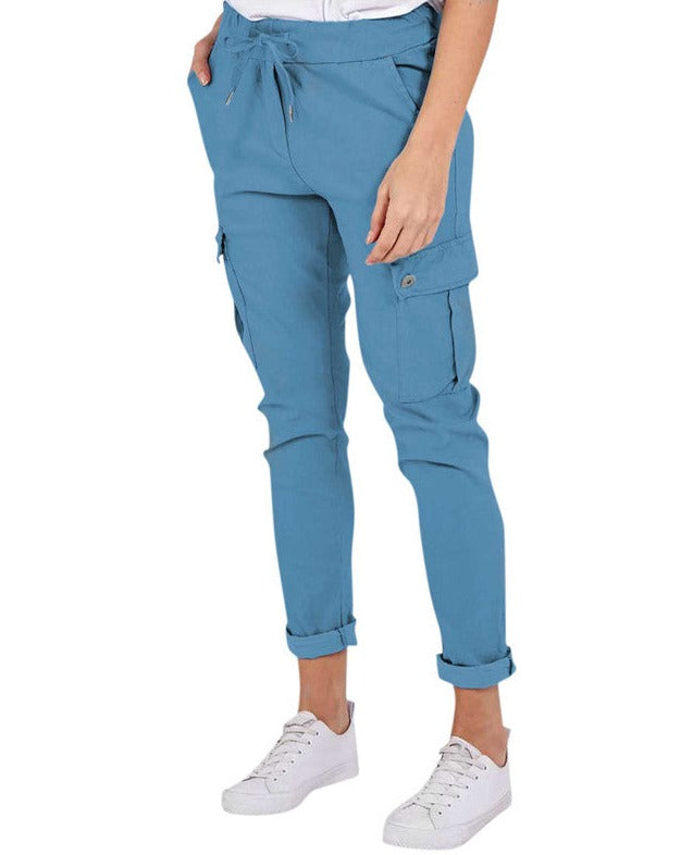 Casual Cargo Pants With Pockets Waist Pencil Trousers