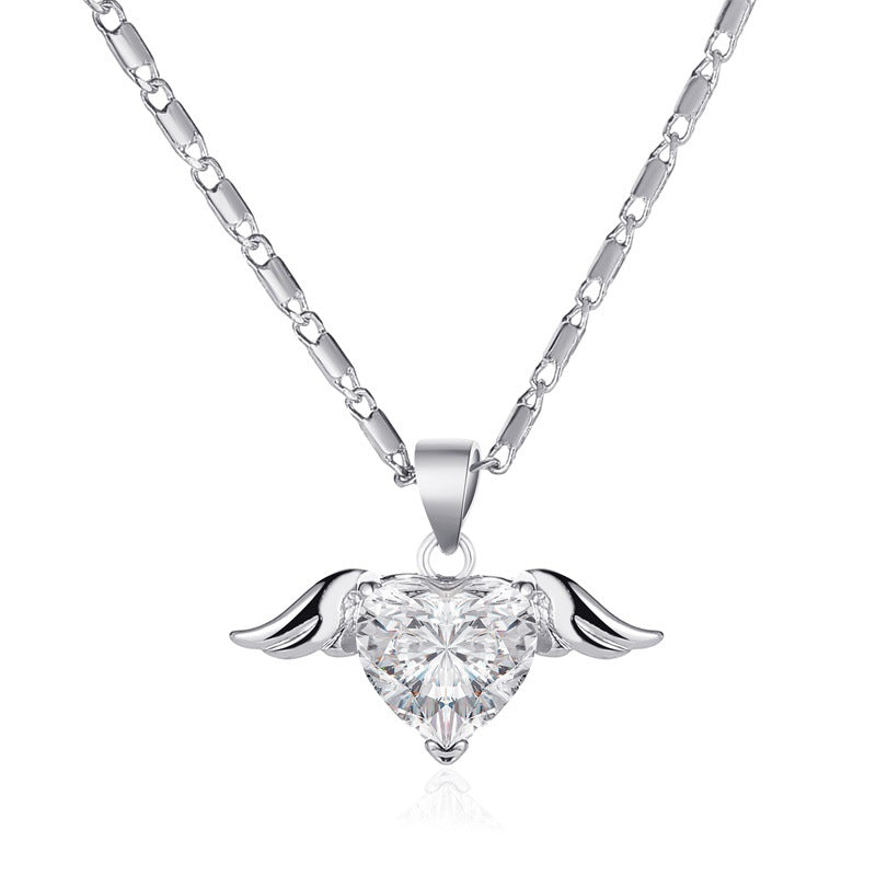 BaaQua Heart Wings Necklace For Women