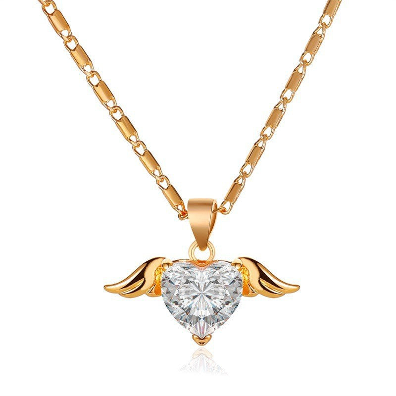 BaaQua Heart Wings Necklace For Women