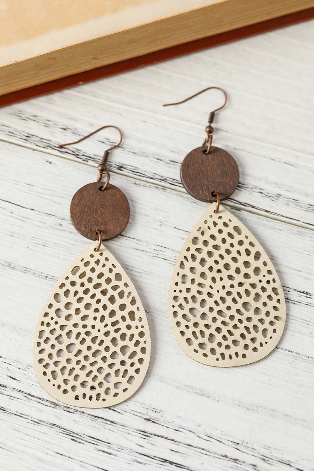 Apricot Colorblock  Hook Earrings